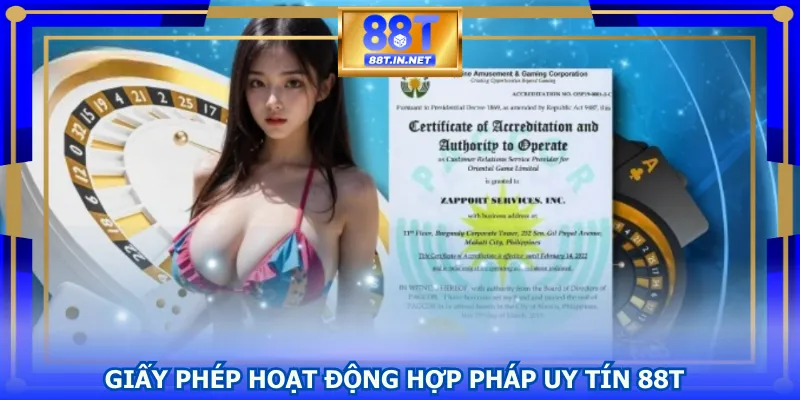 Giấy phép hoạt động hợp pháp uy tín 88T